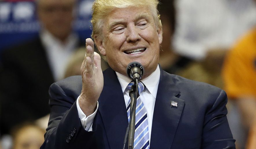 FILE - In this May 26, 2016 file photo, Republican presidential candidate Donald Trump speaks in Billings, Mont., Thursday, May 26, 2016. Trump says comments on judge &#x27;misconstrued&#x27; as an attack against people of Mexican heritage. (AP Photo/Brennan Linsley, File)