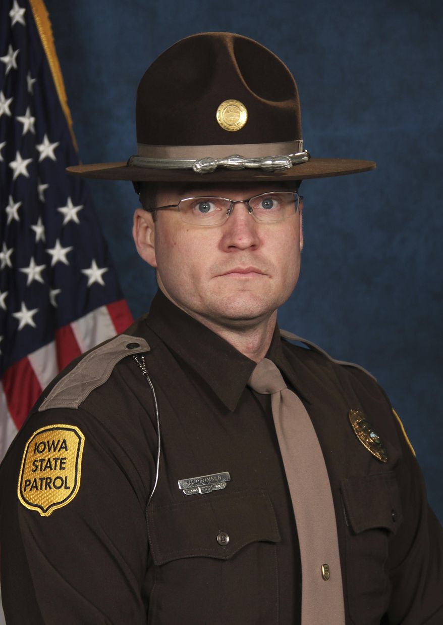 This undated photo provided by the Iowa Department of Public Safety shows Iowa State Patrol Sgt. Michael Haugen. In a letter released late Monday, June 6, 2016, Haugen, who was fired for misconduct, blames his actions on an addiction to powerful painkillers. (Alex Murphy/Iowa Department of Public Safety via AP)