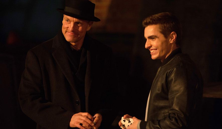 In this image released by Summit Entertainment, Woody Harrelson, left, and Dave Franco appear in a scene from, "Now You See Me 2." (Jay Maidment/Summit Entertainment vis AP)