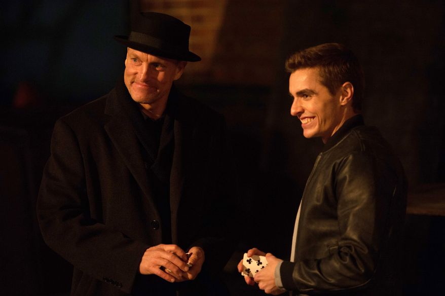 In this image released by Summit Entertainment, Woody Harrelson, left, and Dave Franco appear in a scene from, "Now You See Me 2." (Jay Maidment/Summit Entertainment vis AP)
