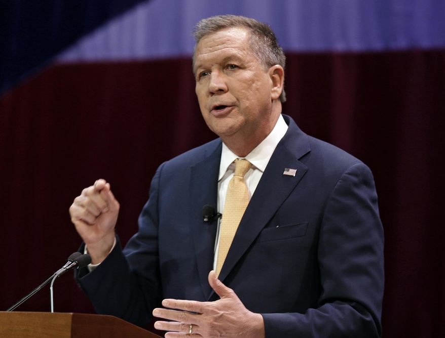 Ohio Gov. John Kasich delivers an annual State of the State address at the Peoples Bank Theatre in Marietta, Ohio.  (AP Photo/Tony Dejak, File)