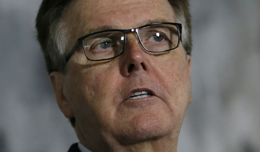 This May 13, 2016, file photo shows Texas Lt. Gov. Dan Patrick speaking during a news conference at the Texas Republican Convention in Dallas. Patrick has deleted a tweet quoting the New Testament that he posted after the deadly Orlando nightclub shooting. Hours after the Sunday, June 12, 2016, shooting at a gay nightclub that left at least 50 people dead, Patrick sent a tweet from his personal account: &quot;Do not be deceived. God cannot be mocked. A man reaps what he sows.&quot; (AP Photo/LM Otero, file)