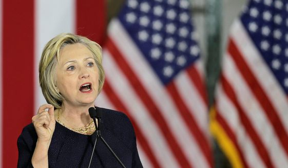 Hillary Clinton pledged Monday to equip police with equipment to carry out life-threatening missions. (Associated Press)