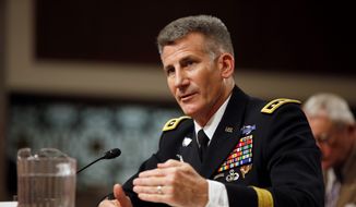 Gen. John Nicholson, the top U.S. commander in Afghanistan, oversaw a three-month review of the situation on the ground, which triggered changes in strategy by the Pentagon and White House officials this month. (Associated Press) ** FILE **