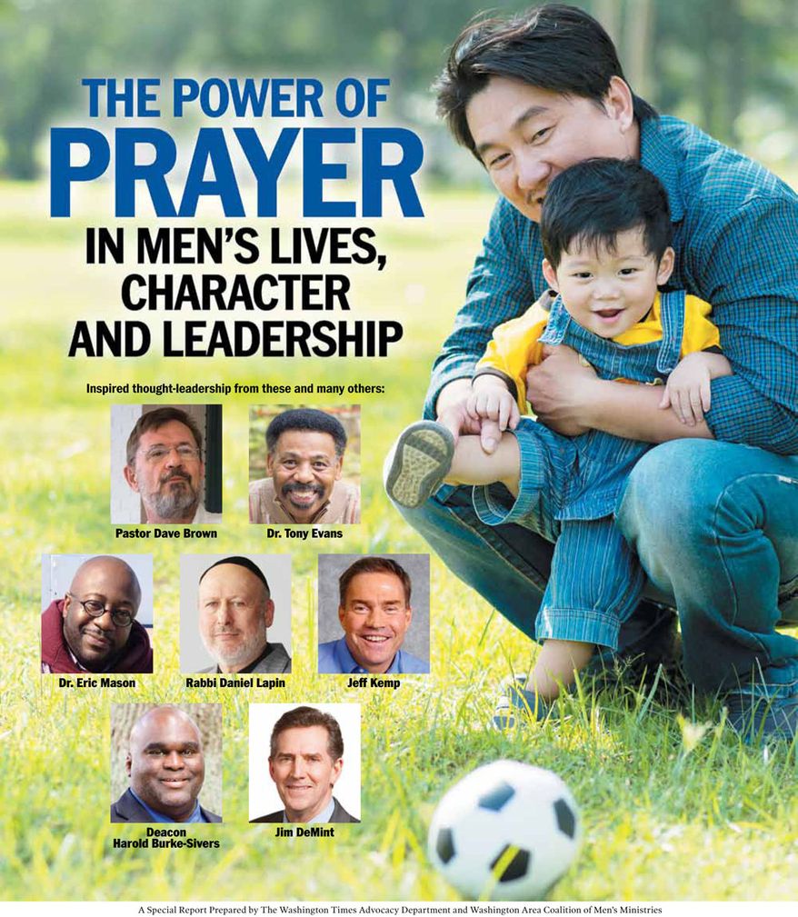 The power of prayer: In men's lives, character and leadership cover ( June 16, 2016, edition of The Washington Times)