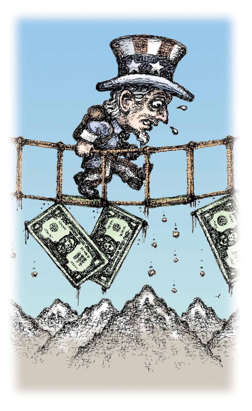 Illustration on the U.S. economy by Kevin Kreneck/Tribune Content Agency