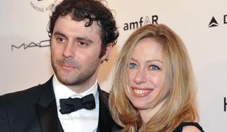In this Feb. 9, 2011, file photo, Chelsea Clinton and husband Marc Mezvinsky attend amfAR&#39;s annual New York Gala at Cipriani Wall Street in New York. (AP Photo/Evan Agostini, File)