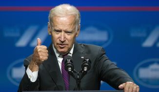 Vice President Joe Biden addressing the White House Summit on the United State of Women in Washington in this June 14, 2016, file photo. (AP Photo/Cliff Owen, File)