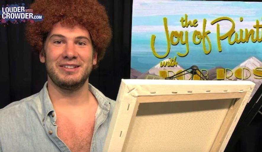 Comedian Steven Crowder used his popular YouTube channel to draw a picture of the Islamic prophet Muhammad while in character as painter Bob Ross. (YouTube, Steven Crowder)