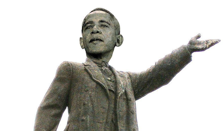 Illustration on the dangers of Obama, the ideologue by Alexander Hunter/The Washington Times