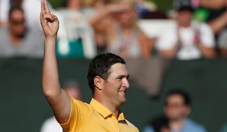 Jon Rahm shot a stellar 7-under par in his debut on the PGA Tour at the Quicken Loans National on Thursday. (Associated Press)
