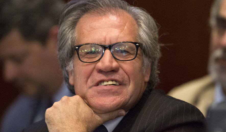 Luis Almagro, General Secretary of the Organization of American States (OAS) listens during a session of the OAS, Thursday, June 23, 2016, in Washington. (AP Photo/Jacquelyn Martin)