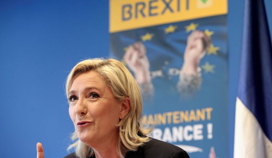 French far-right leader Marine Le Pen has proposed a similar referendum in her country. (Associated Press)