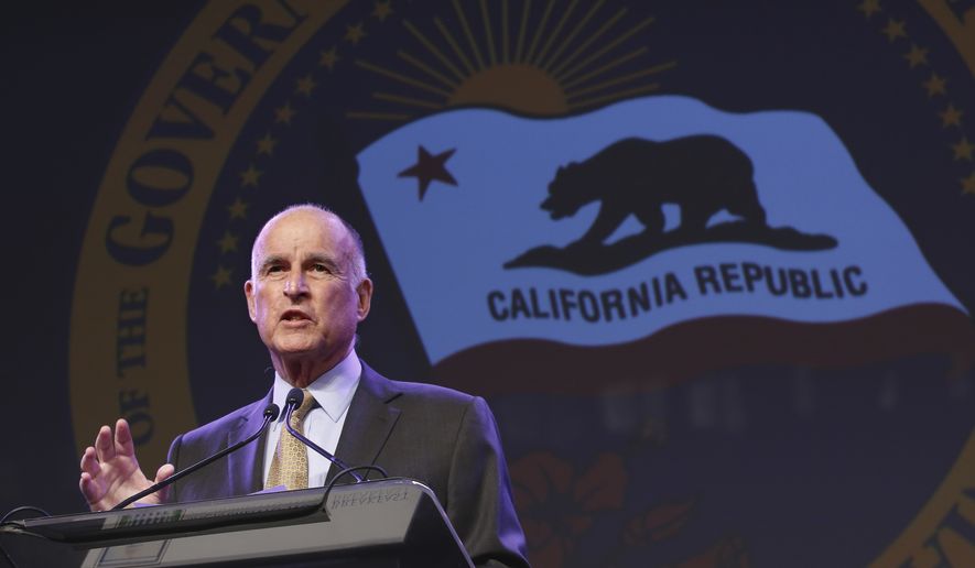 California Gov. Jerry Brown may have inadvertently inspired supporters of Calexit by joking in March that if presumptive Republican presidential nominee is elected in November, &quot;we&#39;d have to build a wall around California to defend ourselves from the rest of this country.&quot; (Associated Press)