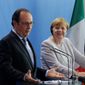 President of France Francois Hollande (left), German Chancellor Angela Merkel and Italian Prime Minister Matteo Renzi said they agreed there will be no formal or informal talks until the British government formally declares its intention to quit the European Union. (Associated Press)
