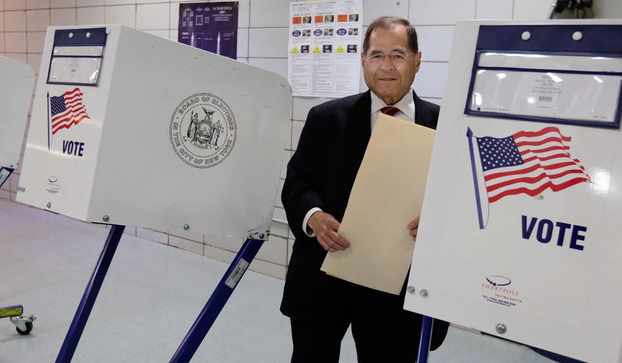 U.S. Rep. Jerrold Nadler, D-NY, carries his ballot after voting at his polling place on New York&#39;s Upper West Side, Tuesday, June 28, 2016. (AP Photo/Richard Drew)