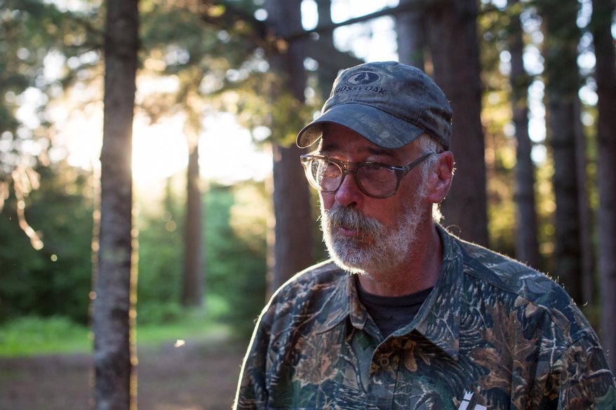 Avid Bigfoot hunter Michael Hexum is interviewed at Nashwauk, Minn., on June 11, 2016. Hexum claims to have seen a bigfoot on from a deer stand when he was 14 years old and has passionately pursued them ever since, often spending silent evenings in the woods of northern Minn. listening for their calls. (Evan Frost/Minnesota Public Radio via AP)