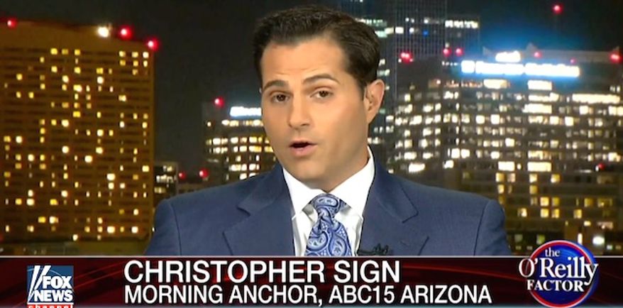 Reporter Christoper Sign says FBI agents ordered no photos or cellphones when the local ABC News affiliate he works for got word that former President Bill Clinton was going to meet privately with U.S. Attorney General Loretta Lynch. (Fox News screenshot, The O&#39;Reilly Factor)
