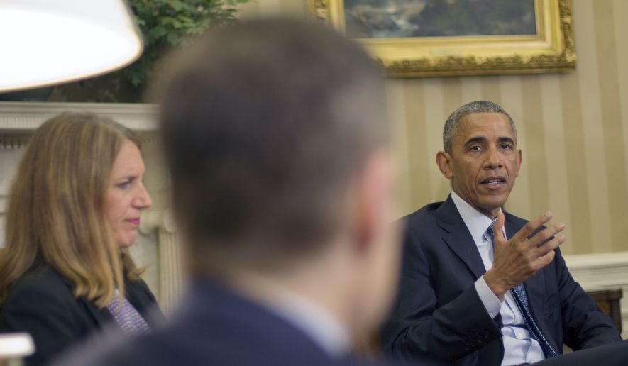 President Obama speaks during a briefing on the ongoing response to the Zika virus with members of his public health team in the Oval Office of the White House on July 1, 2016. Joining Obama are Health and Human Services Secretary Sylvia Mathews Burwell (left) and Dr. Tom Frieden (center), director of the Centers for Disease Control and Prevention. (Associated Press) **FILE**