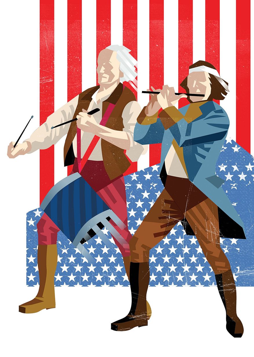 Illustration on the spirit of July 4 by Linas Garsys/The Washington Times