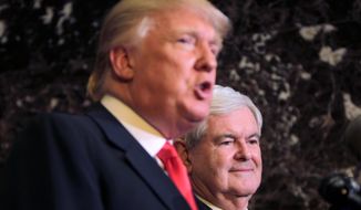 Newt Gingrich is reportedly one of the short-listed candidates for ticketmate with the GOP&#39;s presumptive presidential nominee, Donald Trump. (Associated Press) ** FILE **