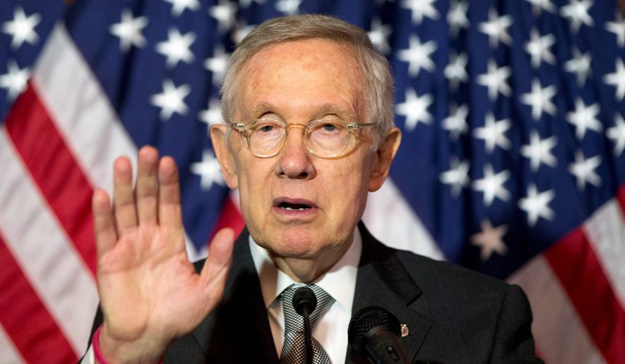 Senate Minority Leader Harry Reid of Nevada speaks during a news conference on Capitol Hill in Washington in this June 9, 2016, file photo. (AP Photo/Alex Brandon) ** FILE **