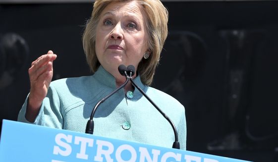 Democratic presidential candidate Hillary Clinton addresses a gathering on the Boardwalk Wednesday, July 6, 2016, in Atlantic City, N.J. (AP Photo/Mel Evans)