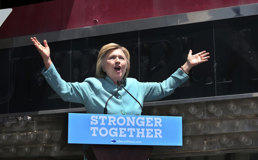 Democratic presidential candidate Hillary Clinton speaks on the Boardwalk  in Atlantic City, N.J.,Wednesday, July 6, 2016. (AP Photo/Mel Evans)