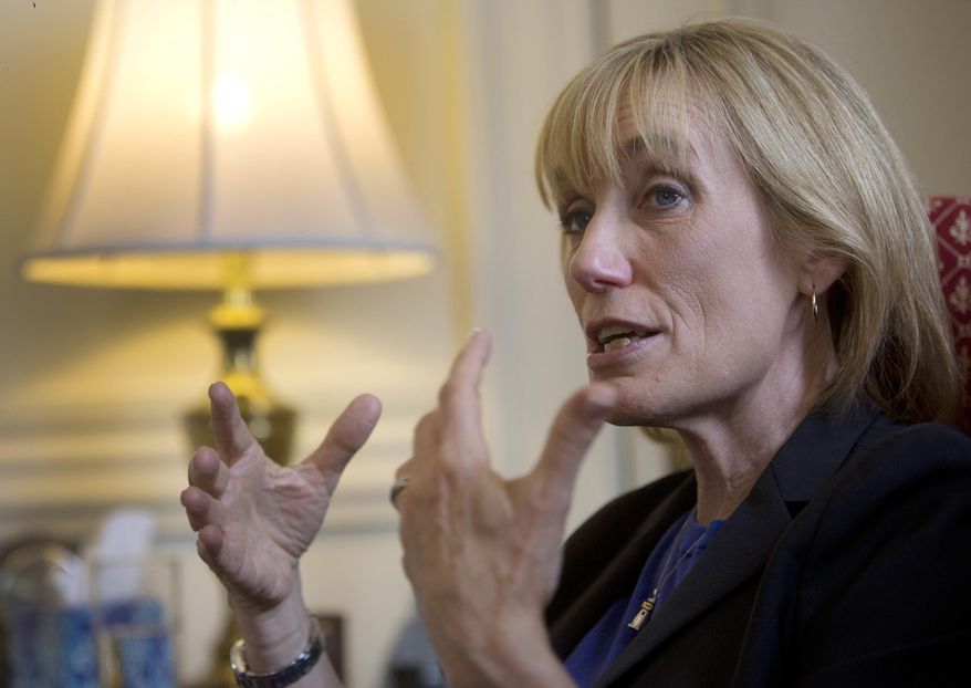 In this Thursday, July 7, 2016, photo, Gov. Maggie Hassan, D-N.H., speaks during an interview in her office in Concord, N.H. In her state of the state address last February, Hassan announced an $8 million initiative to provide skills training, transportation and other services to help low-income people find better paying jobs. But repeated delays from a legislative committee that holds power of the purse means the program is still months away from getting off the ground, if it ever starts at all. (AP Photo/Jim Cole)