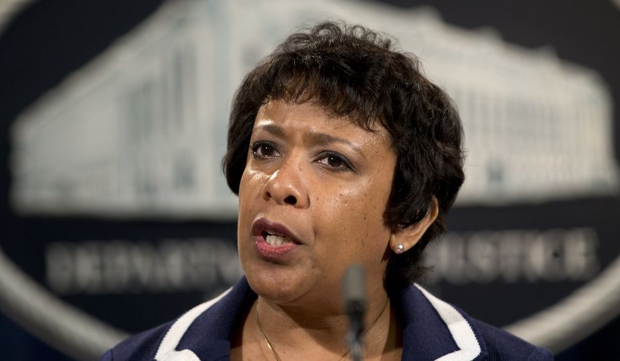 Attorney General Loretta Lynch at the Justice Department headquarters in Washington on  July 8, 2016. (Associated Press) **FILE**