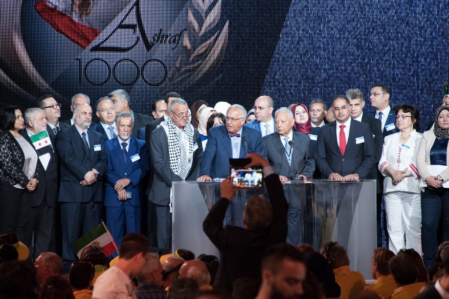 Delegations from countries in the Middle East attending the Free Iran Rally in Paris. (PHOTO: TME)
