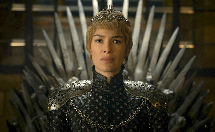In this image released by HBO, Lena Headey appears in a scene from "Game of Thrones." “Game of Thrones” and “Veep” are among the top contenders for the 68th prime-time Emmy Award nominations. The shows claimed the top drama and comedy series prizes at last year’s Emmy ceremony. (HBO via AP)