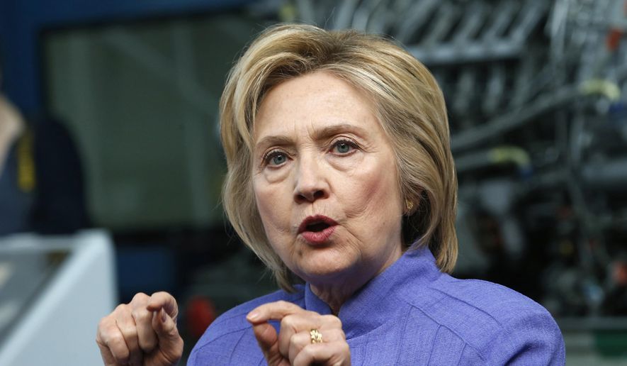 Democratic presidential candidate Hillary Clinton speaks in Hampton, Va. (AP Photo/Steve Helber, File)