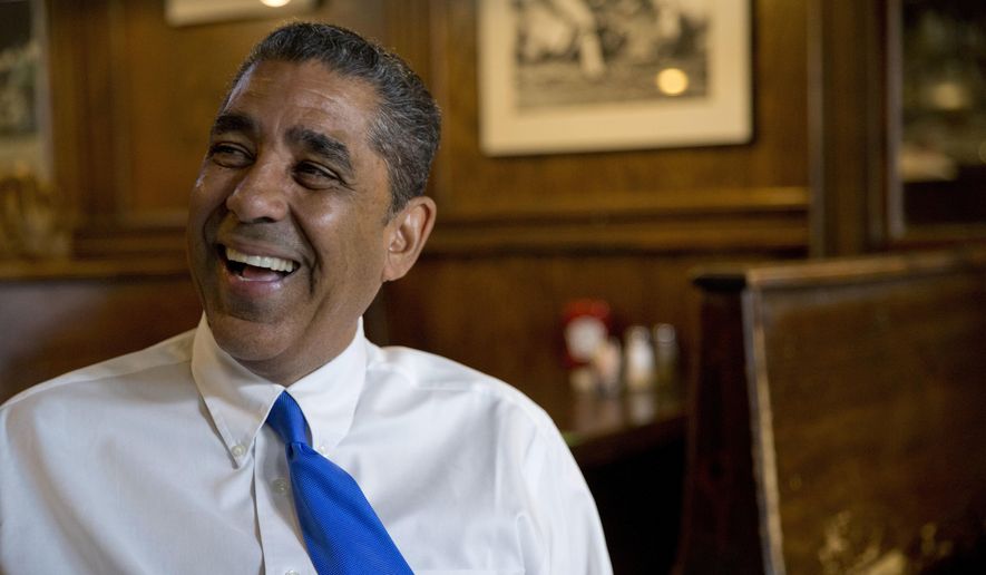 In this Wednesday, July 6, 2016 file photo, Adriano Espaillat smiles during an interview with The Associated Press in New York. (AP Photo/Mary Altaffer)