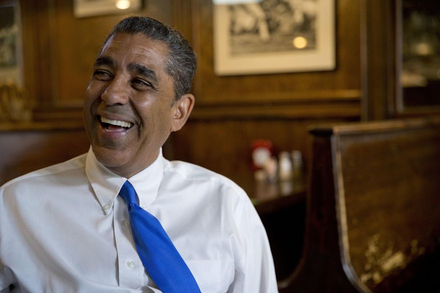 In this Wednesday, July 6, 2016 file photo, Adriano Espaillat smiles during an interview with The Associated Press in New York. (AP Photo/Mary Altaffer)