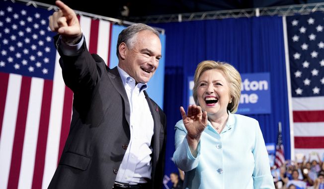 Democratic presidential candidate Hillary Clinton has chosen Sen. Tim Kaine of Virginia to be her running mate. (Associated Press)