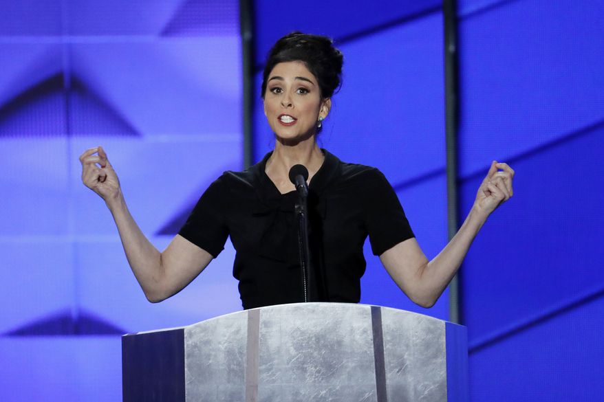 Comedian Sarah Silverman speaks during the first day of the Democratic National Convention in Philadelphia , Monday, July 25, 2016. (AP Photo/J. Scott Applewhite) ** FILE **