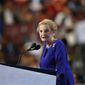In the remarks passed out to reporters, Madeleine Albright was to say that Democratic presidential nominee Hillary Clinton is trusted by allies and &quot;who knows how to work with them, not alienate them, to defeat ISIS&quot; — using a common acronym for the Islamic State. (Associated Press)