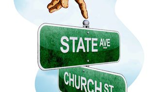 Church and State Illustration by Greg Groesch/The Washington Times