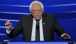 &quot;This campaign is about moving the United States toward universal health care and reducing the number of people who are uninsured or underinsured,&quot; Sen. Bernard Sanders told the Democratic National Convention in Philadelphia late Monday. &quot;Hillary Clinton wants to see that all Americans have the right to choose a public option in their health care exchange.&quot; (Associated Press)