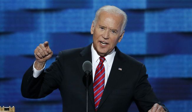 Vice President Joe Biden speaks during the third day of the Democratic National Convention in Philadelphia , Wednesday, July 27, 2016. (AP Photo/J. Scott Applewhite)