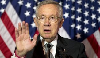 Senate Minority Leader Harry Reid is known for delivering stinging speeches on the Senate floor, but his attacks were sharpened for the convention speech. (Associated Press)