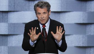 &quot;Donald Trump thinks people in states like mine will choose his counterfeit campaign over the genuine solutions we&#39;re fighting for tonight,&quot; said Sen. Sherrod Brown. &quot;He is wrong.&quot; (Associated Press)