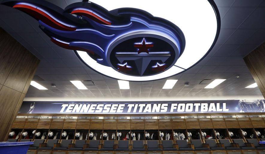 The renovated Tennessee Titans locker room is seen during a tour before NFL football training camp Friday, July 29, 2016, in Nashville, Tenn. The team is scheduled to be on the practice field for the first day of camp Saturday. (AP Photo/Mark Humphrey)