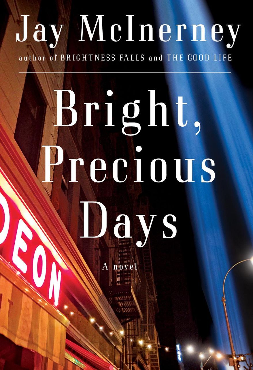 This image released by Alfred A. Knopf shows, "Bright, Precious Days," a novel by Jay McInerney. (Alfred A. Knopf via AP)