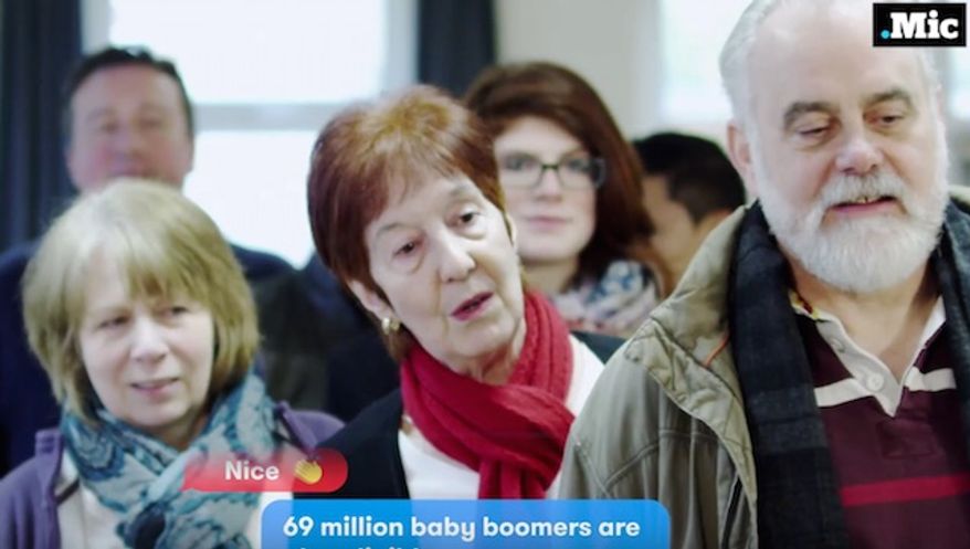 The website Mic, which is geared towards young people, released an add that frames Baby Boomers as out-of-touch and intolerant when compared to millennials. (YouTube, Mic)
