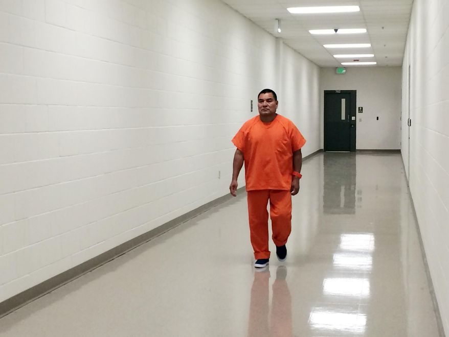 This Aug. 5, 2016 photo shows Guatemalan massacre suspect Santos Lopez Alonzo at a U.S. Immigration and Customs Enforcement (ICE) detention facility in Adelanto, Calif. Lopez Alonzo was arrested in the U.S. in 2010 on immigration violations and held as a material witness in the U.S. government&#x27;s prosecution of a fellow former soldier from Guatemala. He was deported from the United States on Wednesday, Aug. 10, 2016, after a court refused his plea to stay because he fears for his life.  He faces an arrest warrant in Guatemala for his alleged participation in a 1982 massacre during the country&#x27;s civil war. (AP Photo/Amy Taxin)