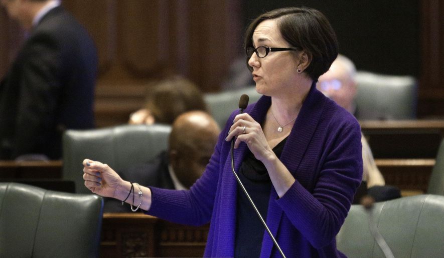 In this April 12, 2016, file photo, Illinois Rep. Kelly Cassidy, D-Chicago, speaks at the Illinois State Capitol in Springfield, Il. A group of pastors are suing Illinois over law barring therapists from trying to change a minor's sexual orientation. The lawsuit filed in federal court Thursday Aug, 11, 2016 seeks to exclude clergy from the ban that took effect this year. Cassidy, who sponsored the bill, said she's met with people who have gone through conversion therapy and they tell stories of feeling suicidal, humiliated and alienated from their families. (AP Photo/Seth Perlman File)