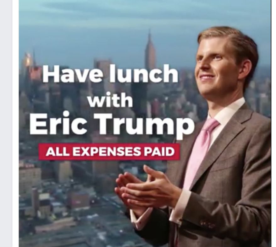 Screen grab from Trump campaign video promoting "lunch with Eric Trump" contest. Accessed August 16, 2016.