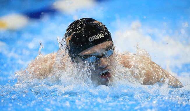 Jack Conger swims during the men&#x27;s 200-meter butterfly preliminaries at the U.S. Olympic swimming trials in Omaha, Neb., on June 28, 2016. (Associated Press)
